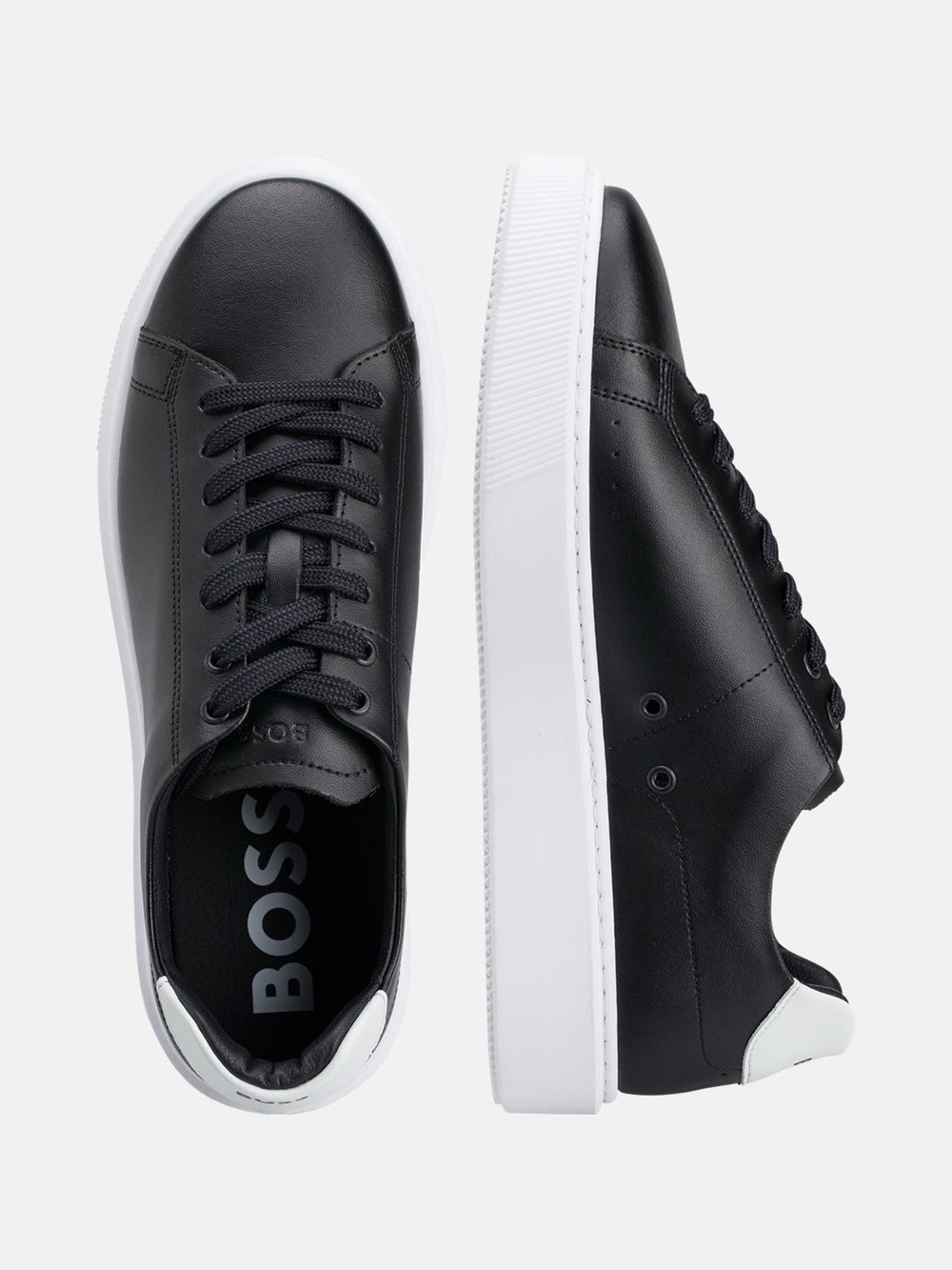BOSS - Hugo Boss Colyn Hybrid Black Leather Low-Top Sneakers, Size 44/ US 11 Men